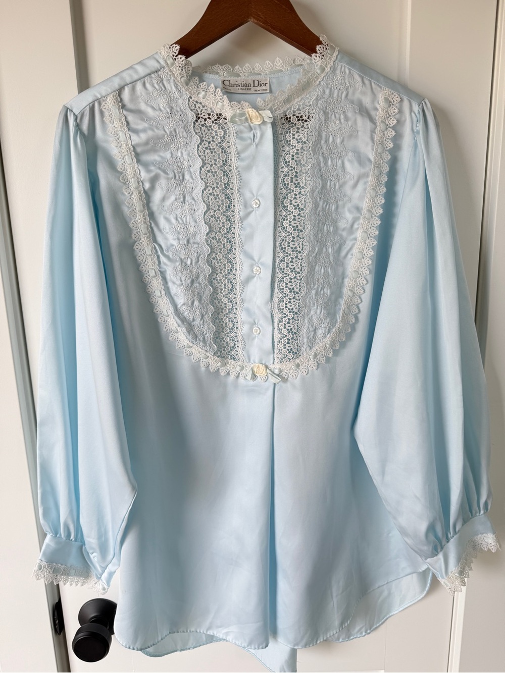 Dior Vintage Top Blouse Blue - Size L-XXL 16/18
